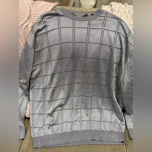 TULLIANO Mens Plus 3x Gray Silver Dress Sweater